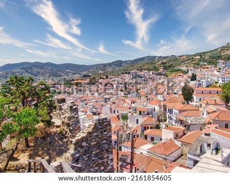 Skopelos town in Sporades, Greece
