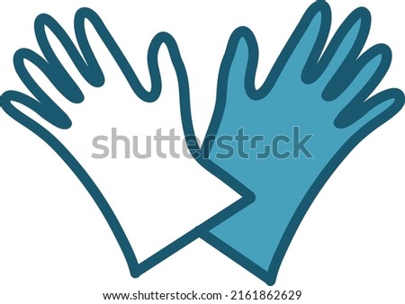 Cleaning gloves, illustration, vector on a white background.
