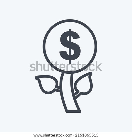 Icon Investment. suitable for Education symbol. line style. simple design editable. design template vector. simple symbol illustration