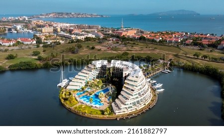 
aerial view of the city of lecheria and sea view, venezuela Royalty-Free Stock Photo #2161882797