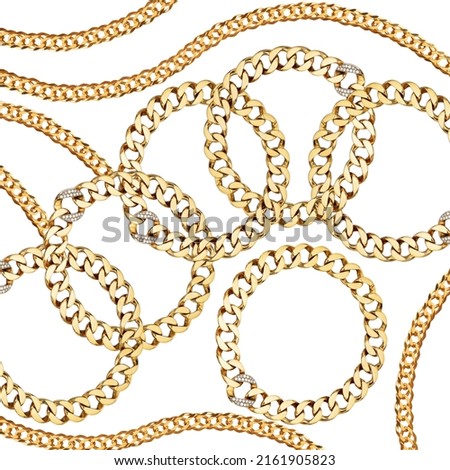 golden chains for print textile, fabric.
