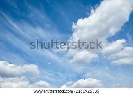 Clear blue sky and white clouds in summer during the daytime