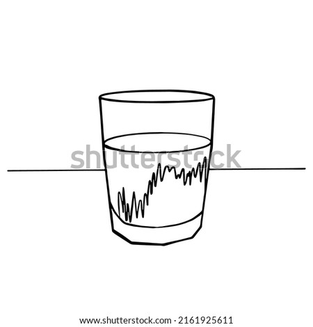 Line art minimal of coffee in hand drawn concept for decoration, cafe style