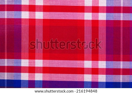 Cotton fabric texture red checkered