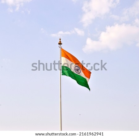 The Indian flag is elegant, with three colors and a circle in the middle.