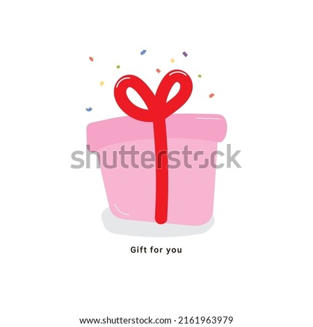 White background vector objects with cute hand-drawn gift boxes