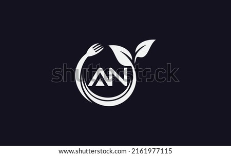 Pure nature and spoon logo and symbol design vector with alphabets for food company. healthy brand and business logo design vector