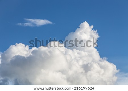 Texture of bright blue dramatic white cloud sky
