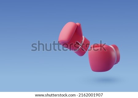 3d Vector Boxing with Red and Blue gloves, Sport and Game competition concept. Eps 10 Vector. Royalty-Free Stock Photo #2162001907
