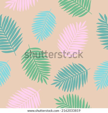 Tropical seamless pattern.
Floral background  leaves for fashion design, textile, fabric and wallpaper.