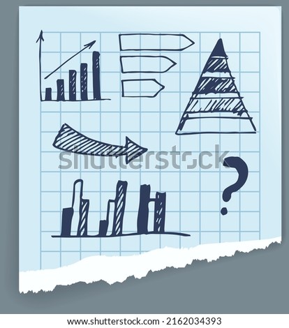 Graphical representation of data by linear segments or geometric shapes. Infographic elements various bar charts, diagrams for data visualization. Financial and marketing statistics graphics