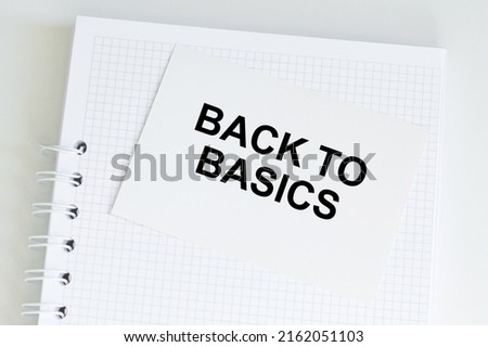 A card with the text BACK TO BASICS