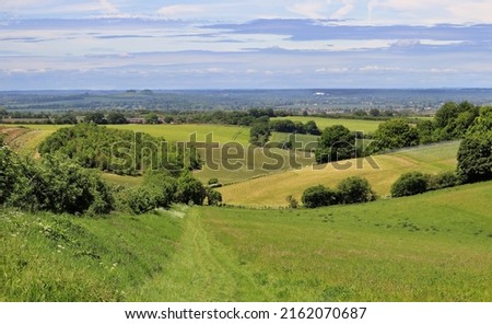 An English Rural Landscape in the Chiltern Hills in South Oxfordshire Royalty-Free Stock Photo #2162070687