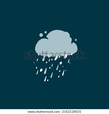 Snowing With Rain Weather Condition. Cloud with rain and snow, flat design icon on isolated background.