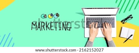 Marketing with person using a laptop computer