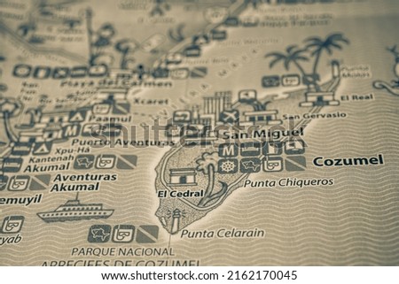 Caribbean Mexico travel map background