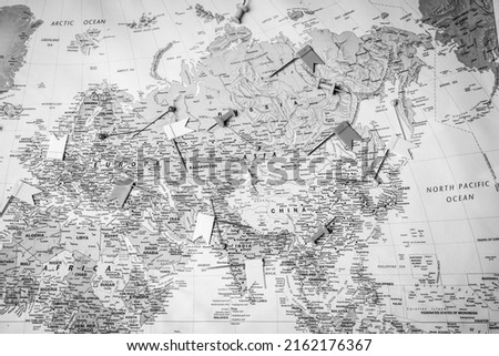 Eurasia on map travel background texture
