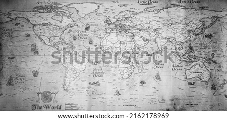 Old vintage retro map of the world Royalty-Free Stock Photo #2162178969