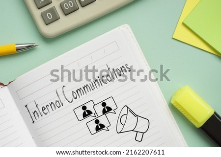 Internal Communications are shown using a text Royalty-Free Stock Photo #2162207611