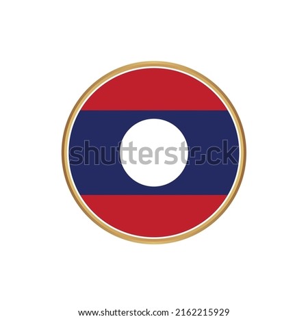 Laos Flag with Circle Frame. National Flag