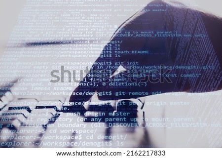Computer screens with binary program code