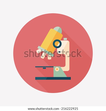 microscope flat icon with long shadow
