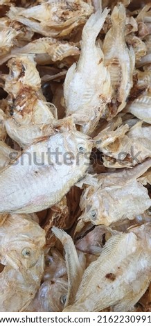 close up picture of dried salty fish