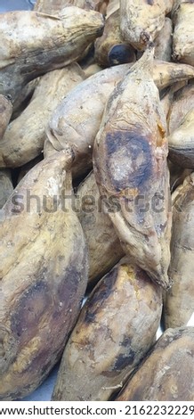 close up picture of indonesian sweet potato, cilembu sweet potato