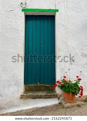 Odeleite, Algarve Portugal - may 20 2020: 
Green door