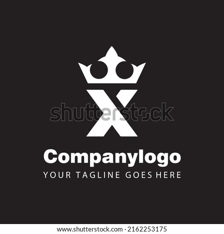 letter X crown monogram design for logo company