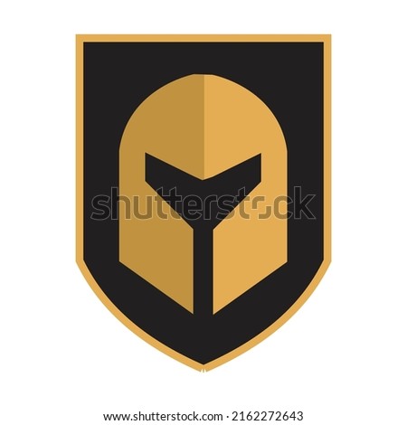 old medieval helmet shield emblem vector design