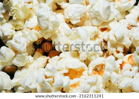 Texture photo, popcorn closeup, food macro photo.