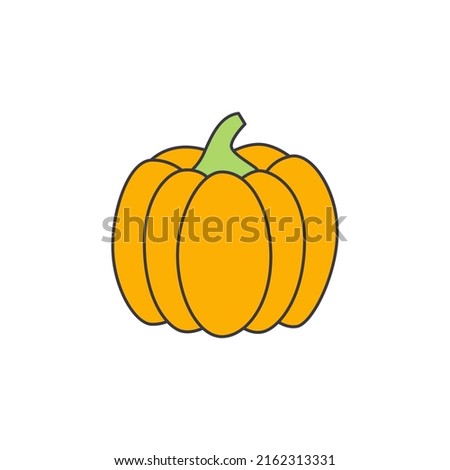 Pumpkin icon in color, isolated on white background 