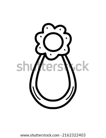 Baby rattle cartoon doodle style. Vector illustration of a newborn toy