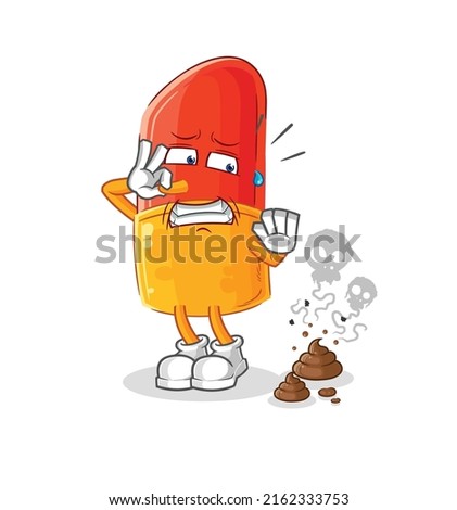 the lipstick with stinky waste illustration. character vector
