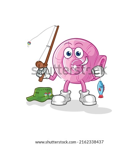 the shell fisherman illustration. character vector