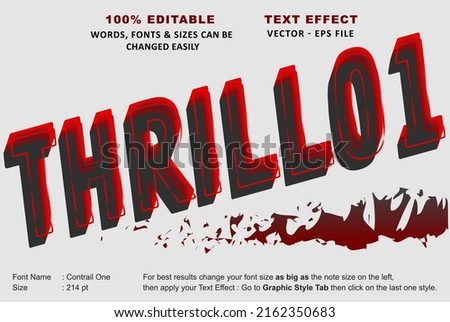 Thriller Masculine Bold Red Text Effect Royalty-Free Stock Photo #2162350683