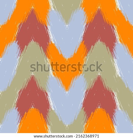 Stylized textured yarn or hairstyle close-up. Fashionable seamless knitted pattern. Repeatable background.