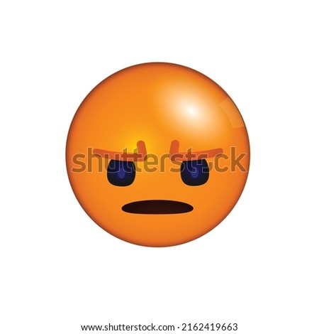 vector round Red cartoon bubble Angry Grumpy Mad emoticons comment social media Facebook Instagram Whatsapp chat comment reactions, icon template face emoji character message