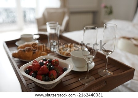 Beautiful photos of food on the bed. A great morning starts with breakfast in bed.