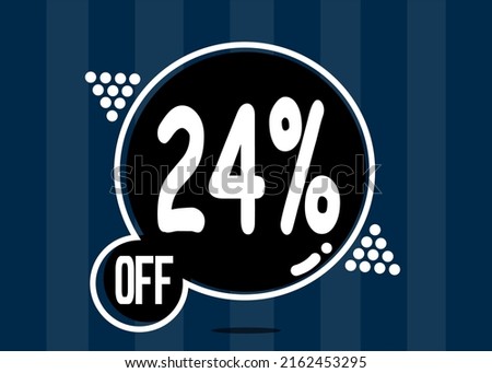 24% off. Dark banner with 24 percent discount on a black balloon for mega big sales.