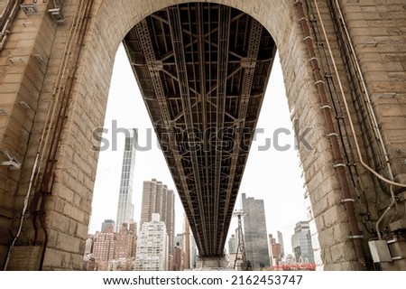 Low angle view of Queensboro bridge at New York city
