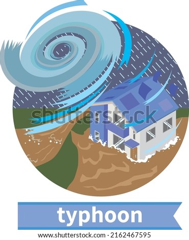 Image illustration of flooding due to typhoon disaster Royalty-Free Stock Photo #2162467595