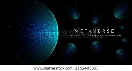illustration of digital world webs backgrounds with space, Metaverse designs for social media posts, billboard agency business, landing page, website header, ads campaign, poster, launch event product Royalty-Free Stock Photo #2162483355