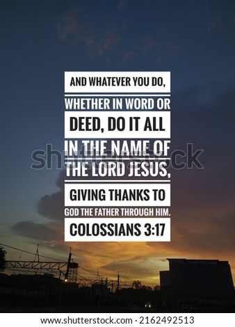 Inspirational bible verse quotes with sunset background.