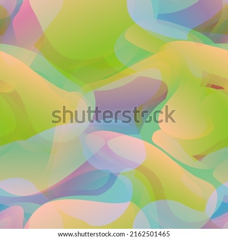 Seamless Multicolor Camouflage Vector Pattern. Fluid Wave Background. Modern Abstract Liquid Repeat Print. Splash Fabric Design for Sport Wear, Wallpaper, Fabric, etc.