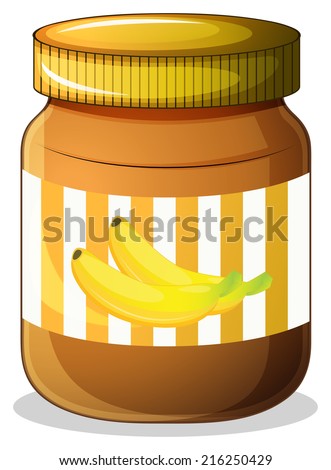 Illustration of a banana jam on a white background