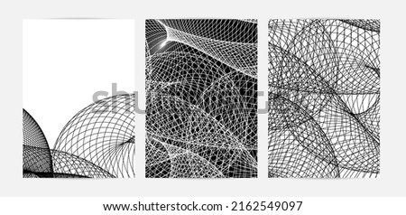 Abstract modern black and white blend texture. Wavy linear 3D pattern. Simple futuristic background striped overlay design. Swirly motion poster art. Geometric architectural drawing.