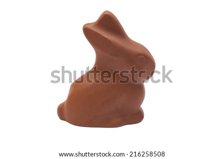 Easter chocolate bunny isolated on white background 