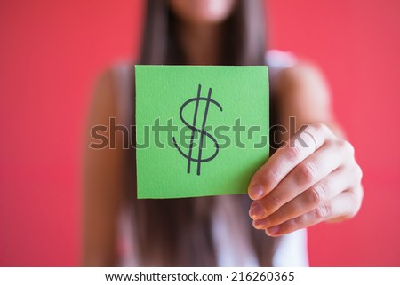 Picture icon dollar sign in his hand